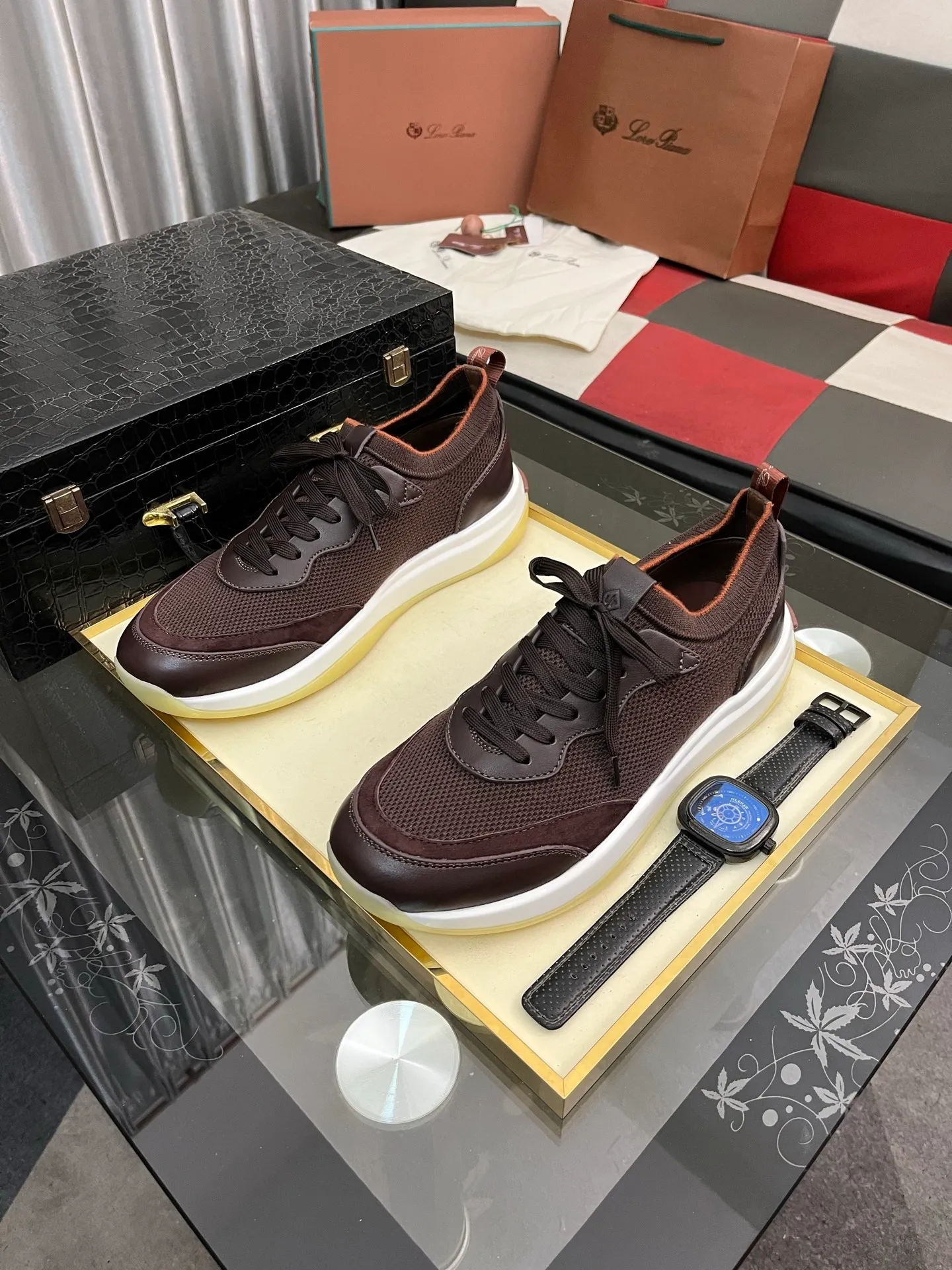 Men's men's shoes💰620⌚️⌚️Loro Piana - Loro Piana LP classic casual shoes, men's lace-up casual shoes and sneakers, high-quality lightweight and comfortable fabrics, suitable for outdoor leisure, the color is young and energetic, the upper is imported deerskin from Italy, it is great with sportswear or casual suits! Code number: 38-446️⃣Colors available